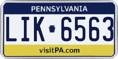 PA license plate LIK6563