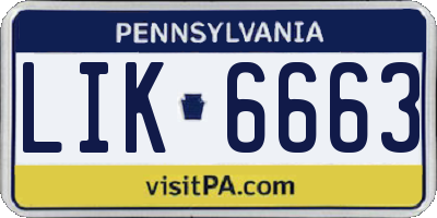 PA license plate LIK6663