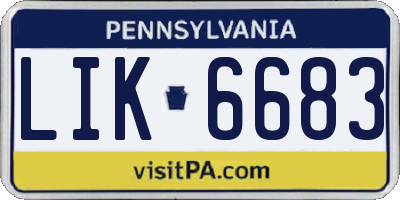 PA license plate LIK6683