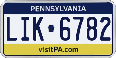 PA license plate LIK6782