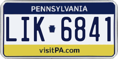 PA license plate LIK6841