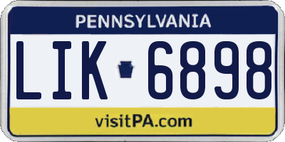 PA license plate LIK6898