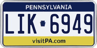 PA license plate LIK6949