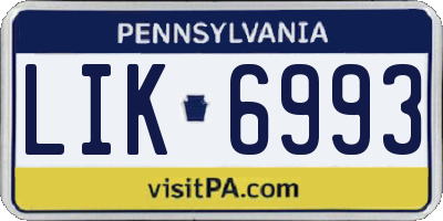 PA license plate LIK6993