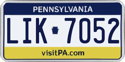 PA license plate LIK7052