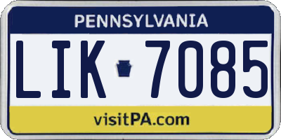 PA license plate LIK7085