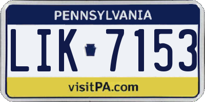 PA license plate LIK7153