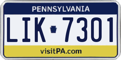 PA license plate LIK7301