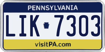 PA license plate LIK7303