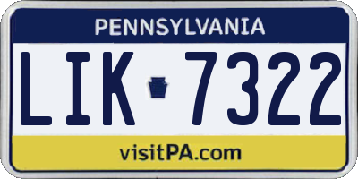 PA license plate LIK7322