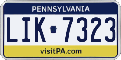 PA license plate LIK7323