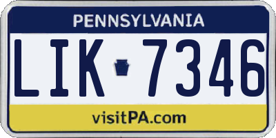 PA license plate LIK7346