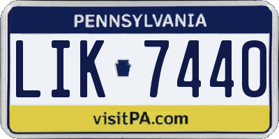 PA license plate LIK7440