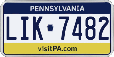PA license plate LIK7482