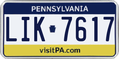 PA license plate LIK7617
