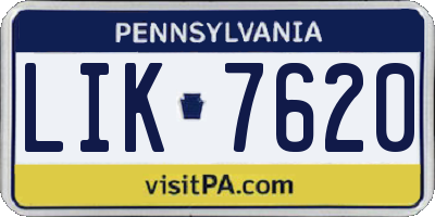PA license plate LIK7620