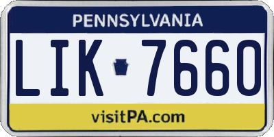 PA license plate LIK7660
