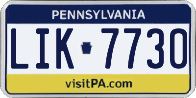 PA license plate LIK7730