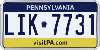PA license plate LIK7731