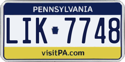 PA license plate LIK7748