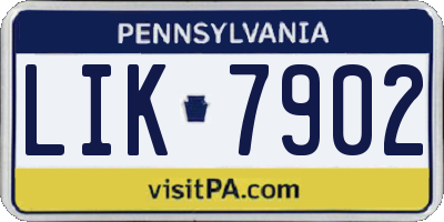 PA license plate LIK7902