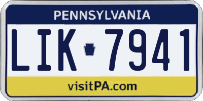 PA license plate LIK7941