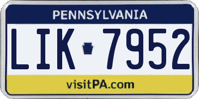 PA license plate LIK7952