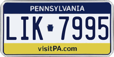PA license plate LIK7995