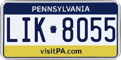 PA license plate LIK8055