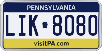 PA license plate LIK8080