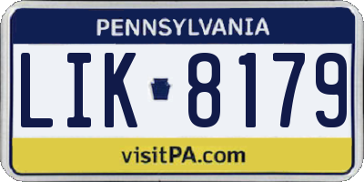 PA license plate LIK8179