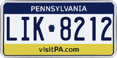 PA license plate LIK8212