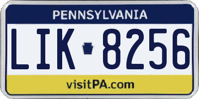 PA license plate LIK8256