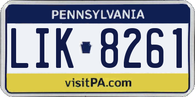 PA license plate LIK8261