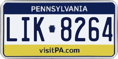 PA license plate LIK8264