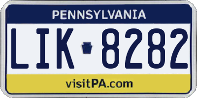 PA license plate LIK8282