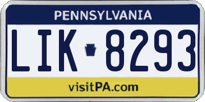 PA license plate LIK8293