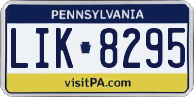 PA license plate LIK8295