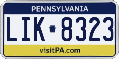 PA license plate LIK8323