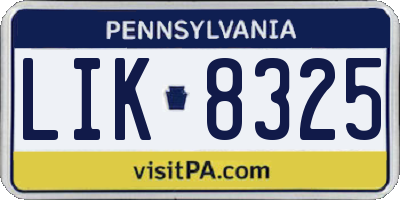 PA license plate LIK8325