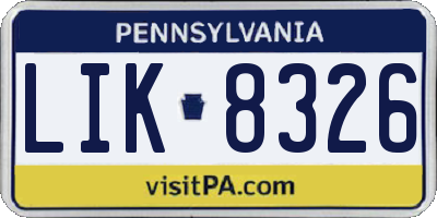 PA license plate LIK8326