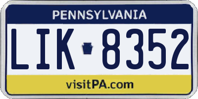PA license plate LIK8352