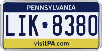 PA license plate LIK8380