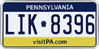 PA license plate LIK8396