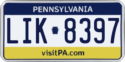 PA license plate LIK8397