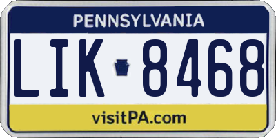PA license plate LIK8468