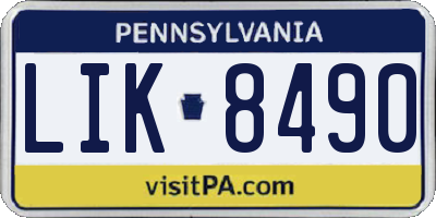 PA license plate LIK8490