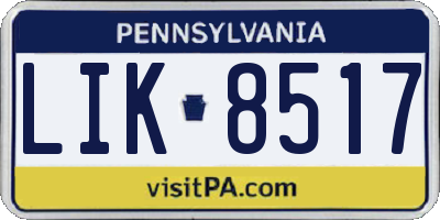 PA license plate LIK8517