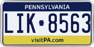 PA license plate LIK8563