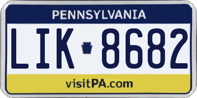 PA license plate LIK8682